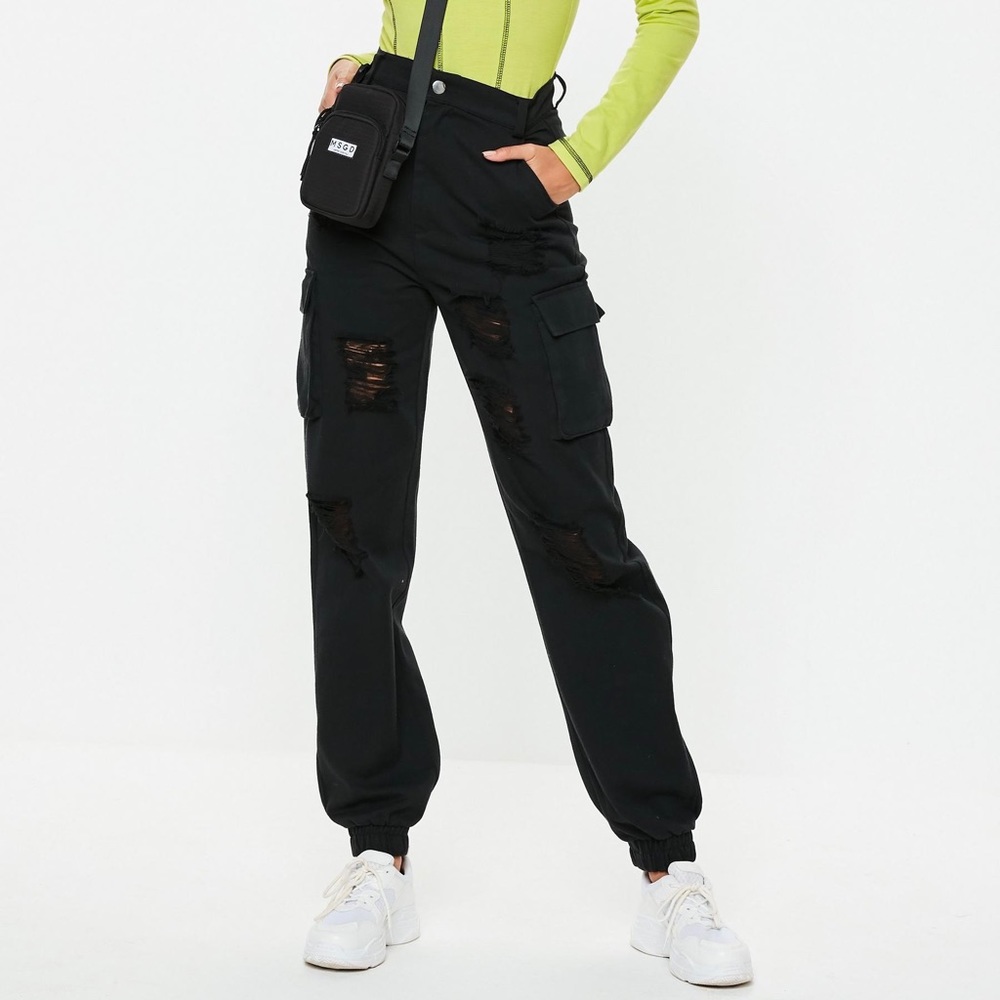 Missguided | Distressed Cargo Trousers